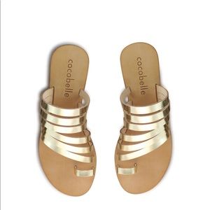 Cocobelle Sandals Palermo Italian Leather Sandal Gold Leather Straps